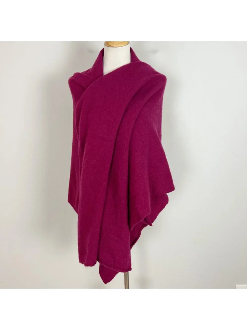 White + Warren Cashmere Travel Wrap Scarf Berry Red Oversized Shawl